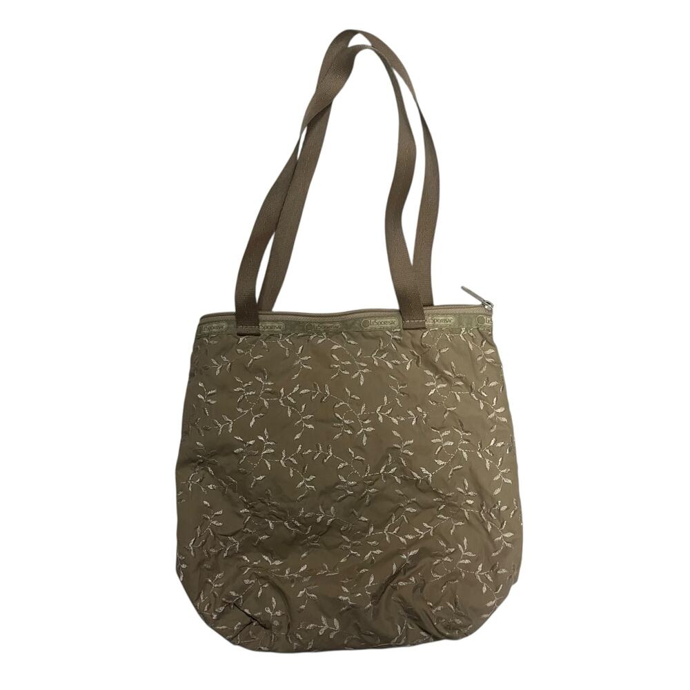 Lesportsac Cream Vine Print Tote Bag